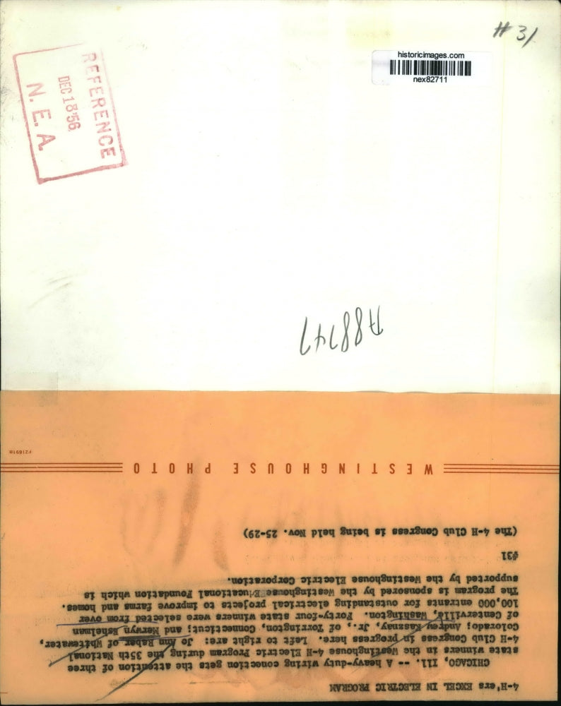 1956 Press Photo Chicago Ill 4H club Jo Ann Baberm Andrew Kasznay Jr,