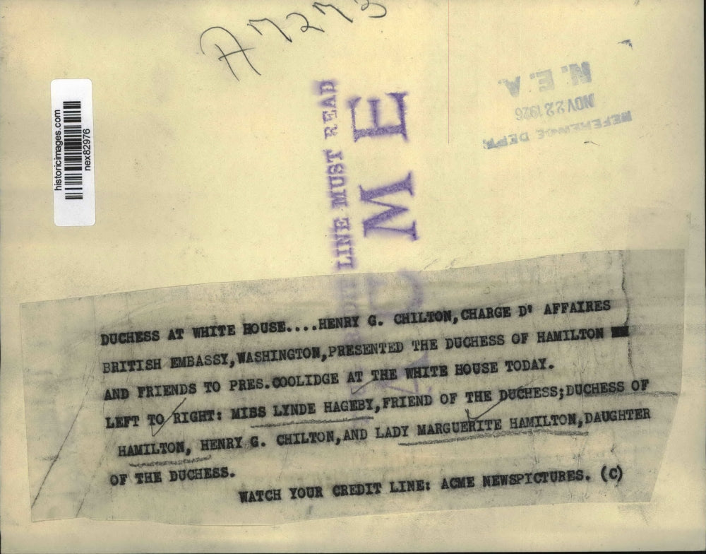 1926 Press Photo Lynde Hageny, Duchess Hamilton, Henry Chilton, Lady Hamilton