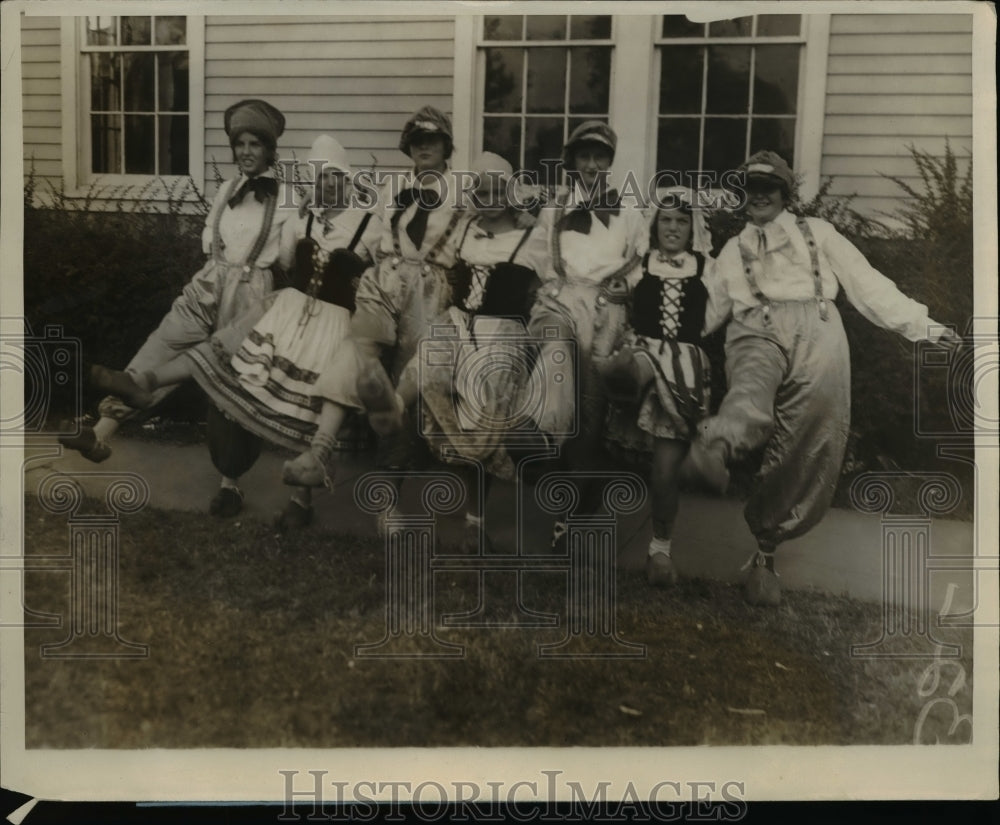 1928 Press Photo LI Pageant at Mineola Fair, K Polk, J Gibbs, P Davidson- Historic Images