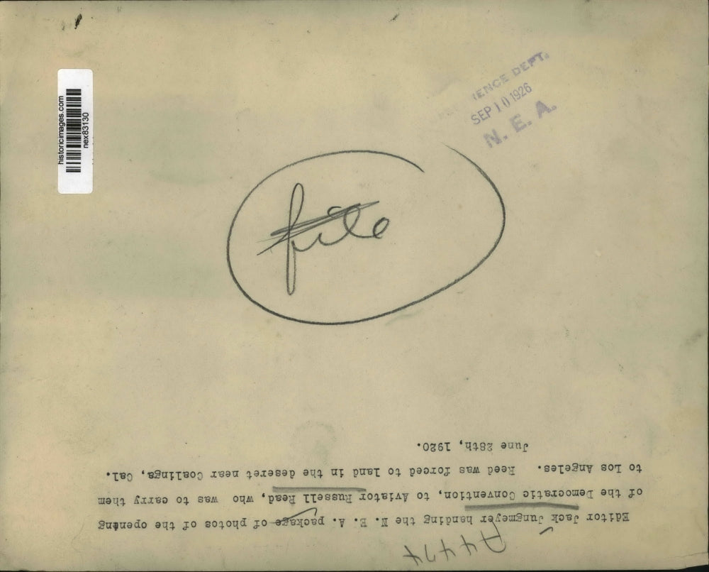 1926 Press Photo Editor Jack Jungmeyer & NEA photos & pilot Russell Read