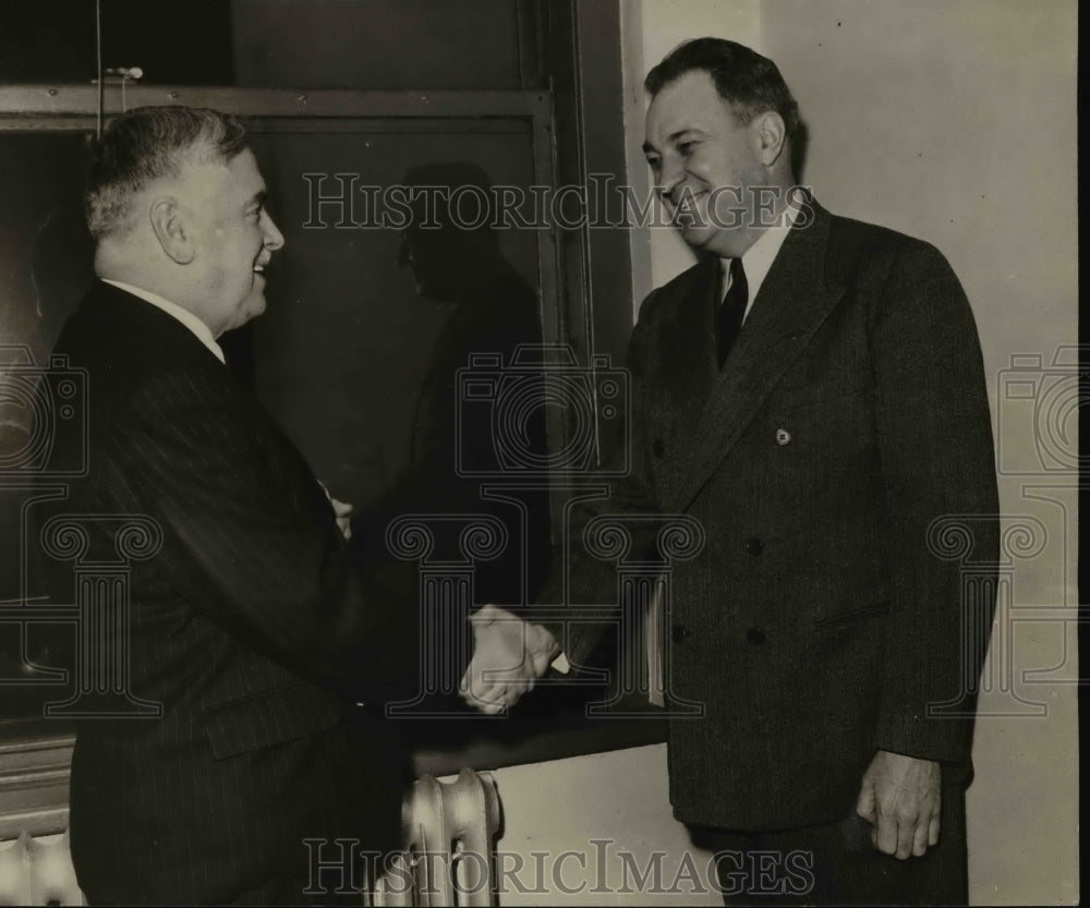 1943 Press Photo Manpower conference Walter Nash New Zealand & Carter Goodrich