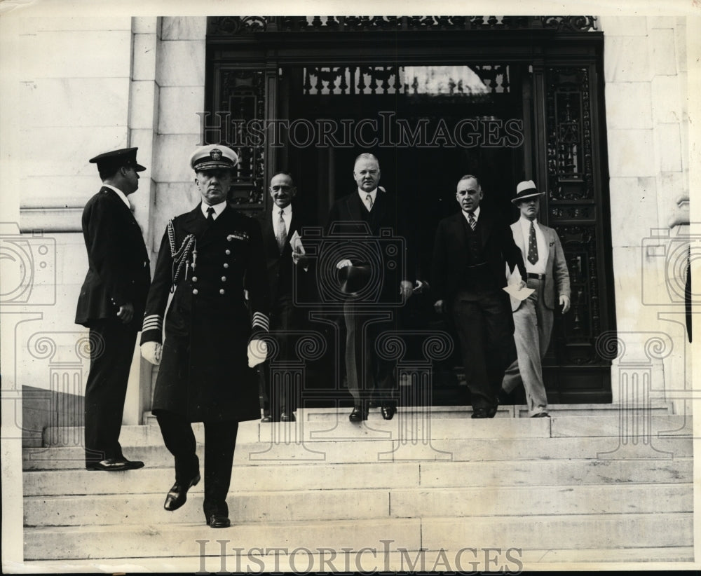 1931 Press Photo Pan American conference in DC Pres Hoover, Secy T Joslin