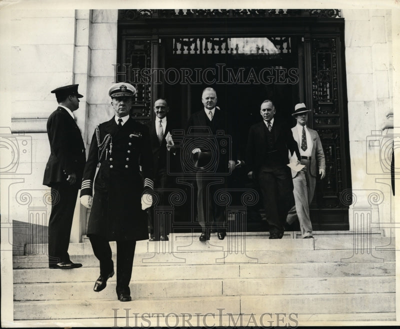 Load image into Gallery viewer, 1931 Press Photo Pan American conference in DC Pres Hoover, Secy T Joslin
