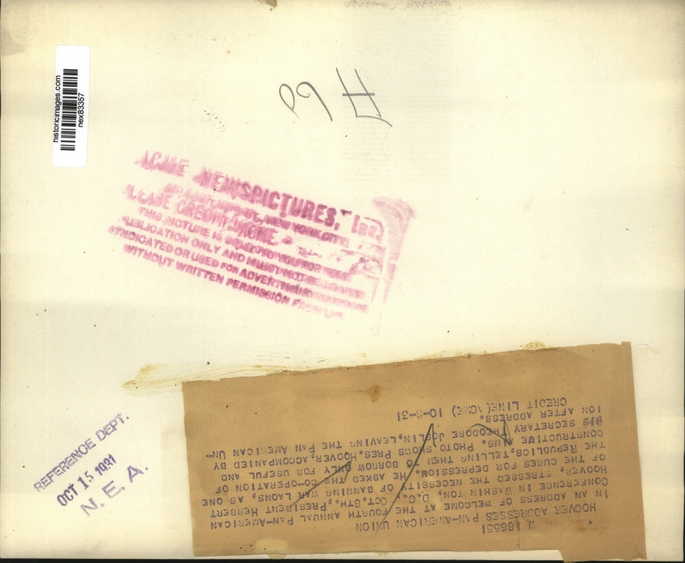 1931 Press Photo Pan American conference in DC Pres Hoover, Secy T Joslin