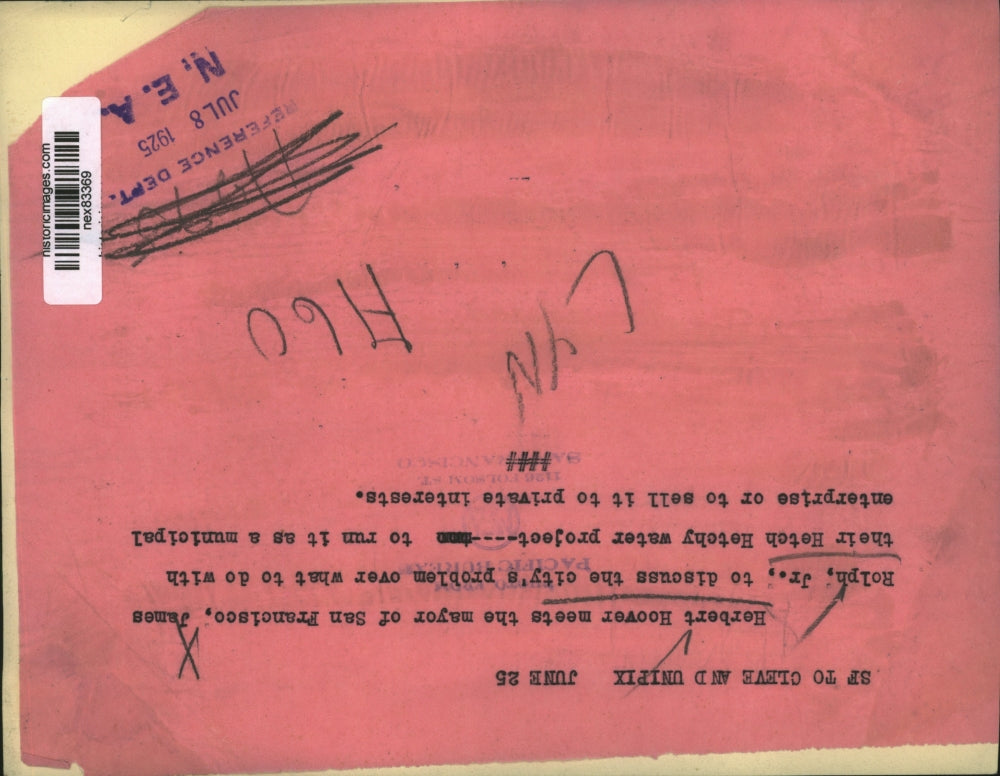 1925 Press Photo Herbert Hoover & San Francisco mayor James Rolph Jer