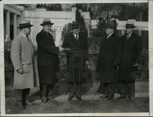 1931 Press Photo Pres Hoover, Elwood Street, N Noyes,EF Colladay