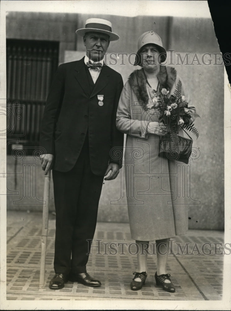 1928 Press Photo Governor & Mrs John H Trumbull of Conn in Kansas City visit