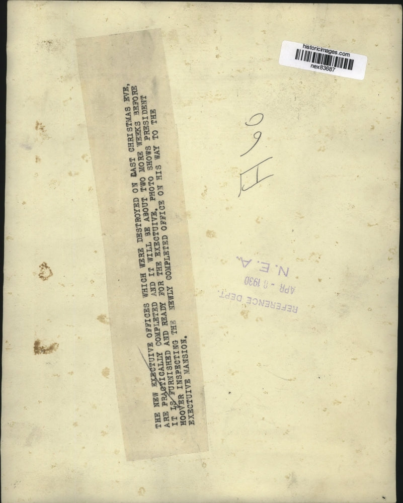 1930 Press Photo New executive offices , President Hoover inspection tour