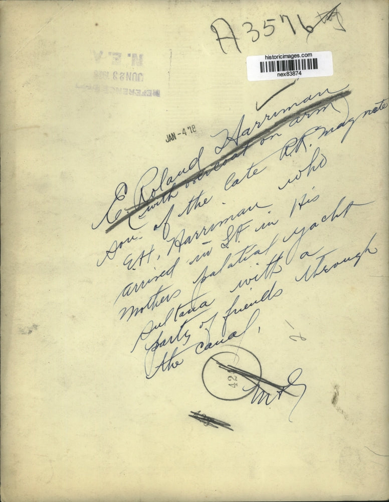 1925 Press Photo E Roland Harriman son of Cate RR magnate