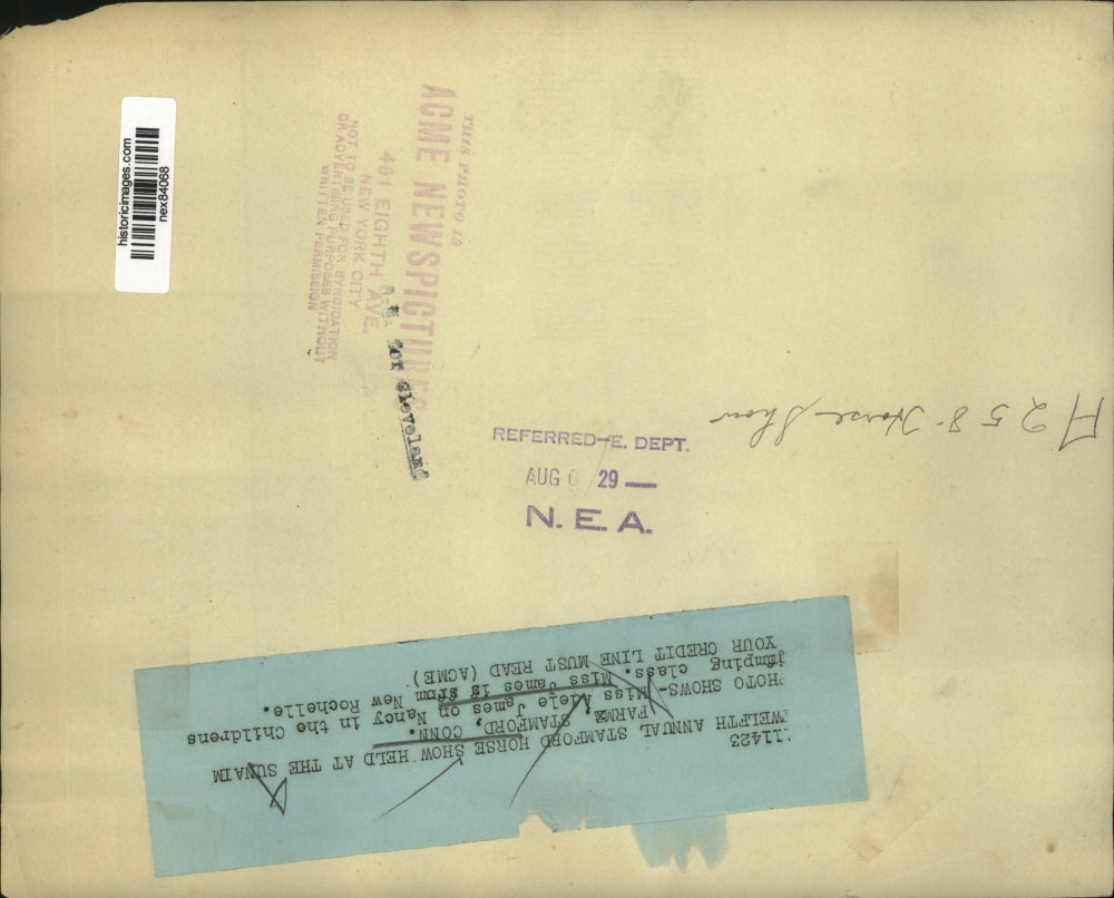 1929 Press Photo Adele James on Nancy in Childrens jump class in NY