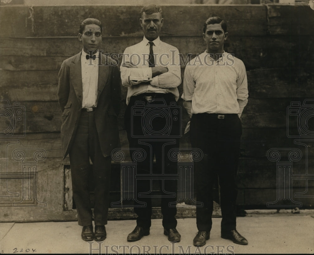 1923 Press Photo Pasquale, Peter Interranti,& man named Peter Interranti