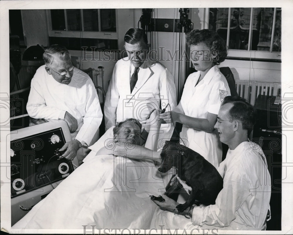 1946 Press Photo Evanston Ill NW Univ Dr S Osborns, AC Ivy, P Shabert, F Erhole