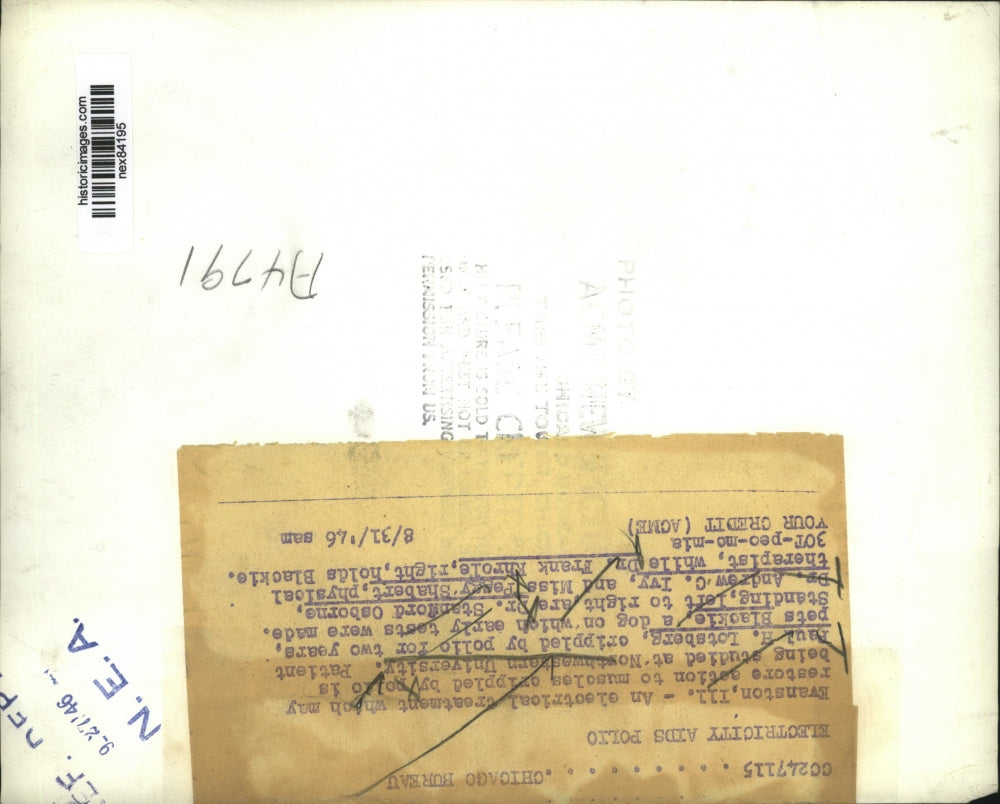 1946 Press Photo Evanston Ill NW Univ Dr S Osborns, AC Ivy, P Shabert, F Erhole