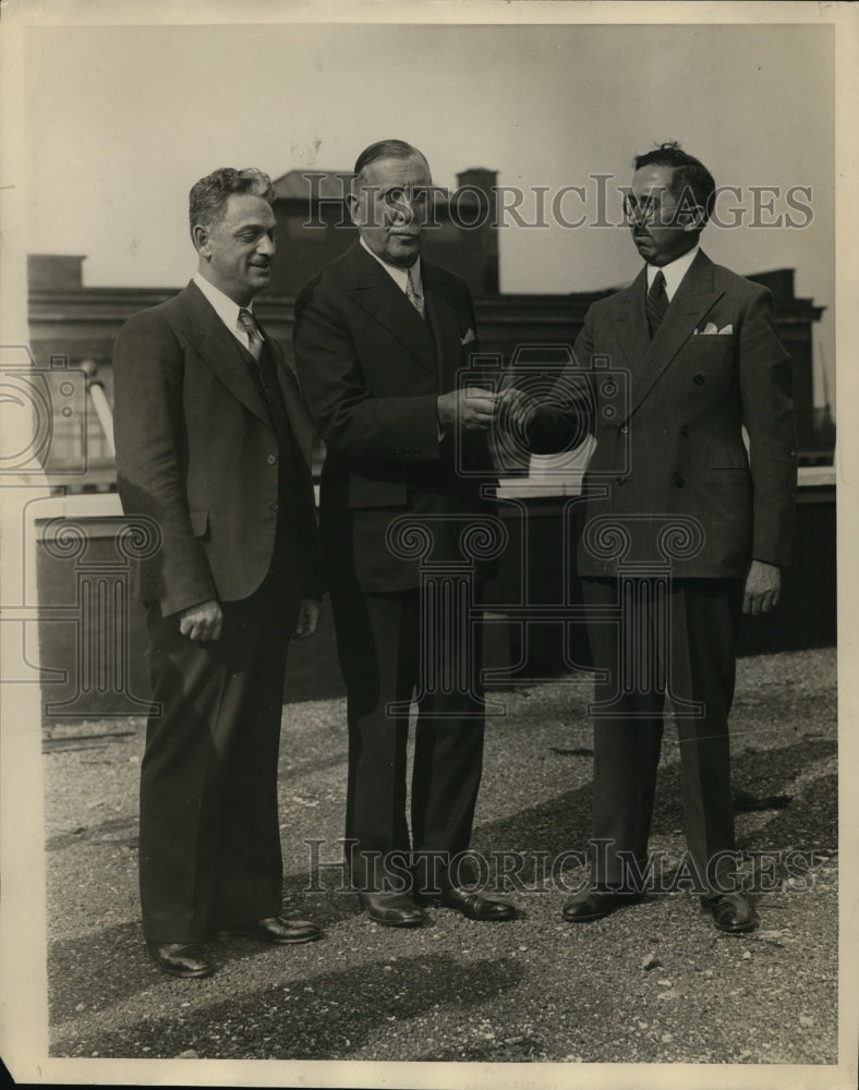 1929 Press Photo Dr Harry Werner, James Bryne, Dr Jack Shapiro Dental Assn