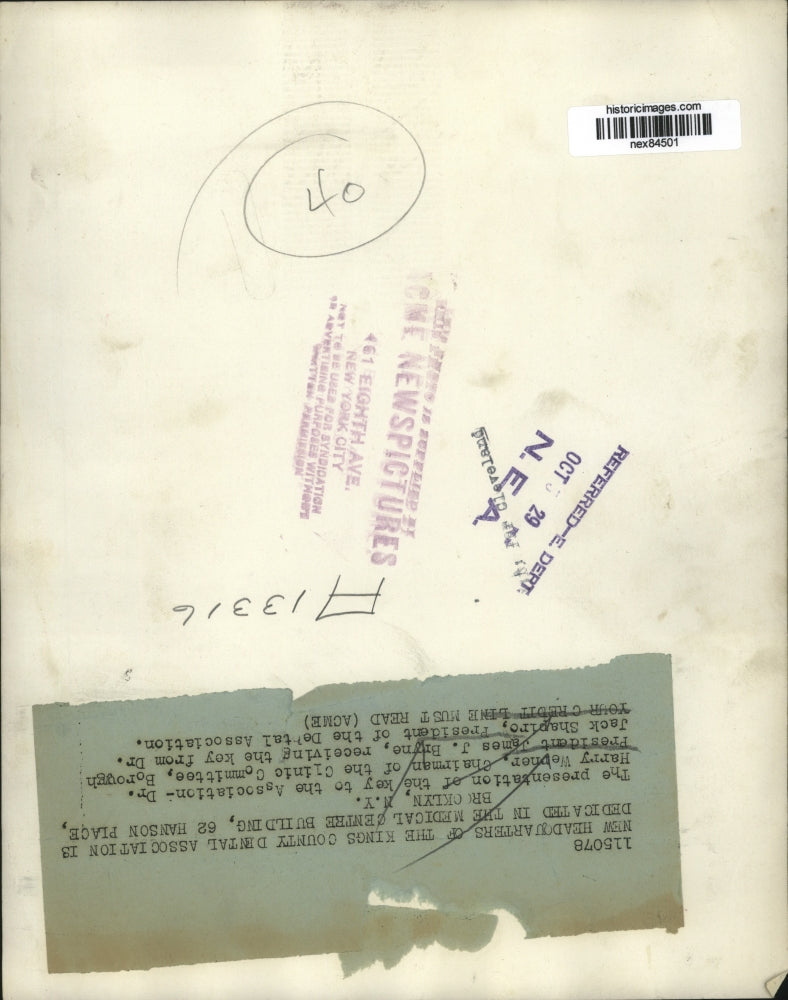 1929 Press Photo Dr Harry Werner, James Bryne, Dr Jack Shapiro Dental Assn