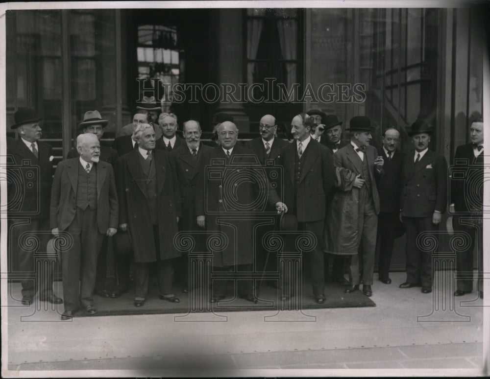 1936 Press Photo President LeBrun & Ex Premier Sarraut & French Cabinet