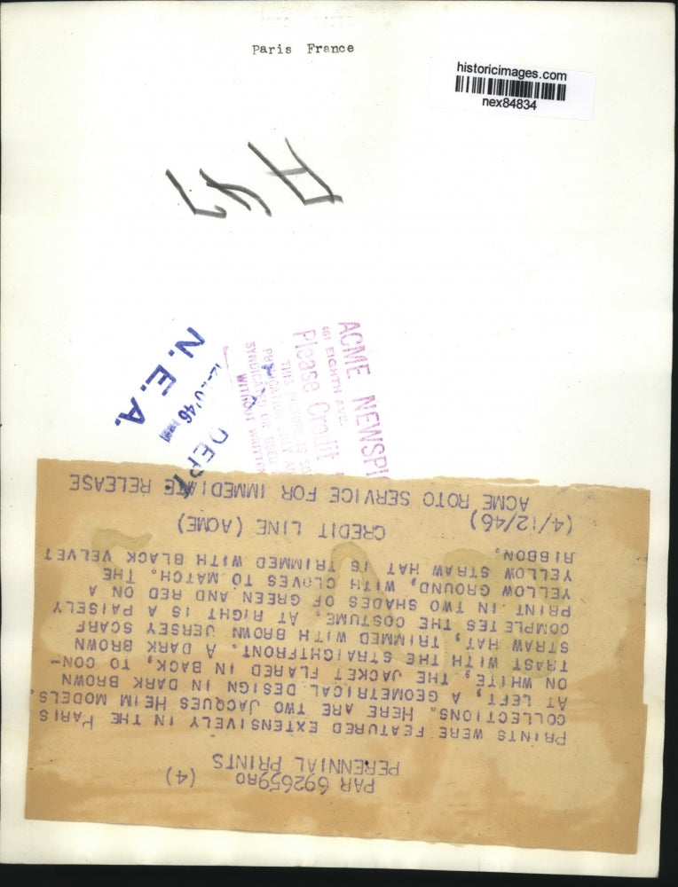 1946 Press Photo Jacques Heim models in matching checkered prints