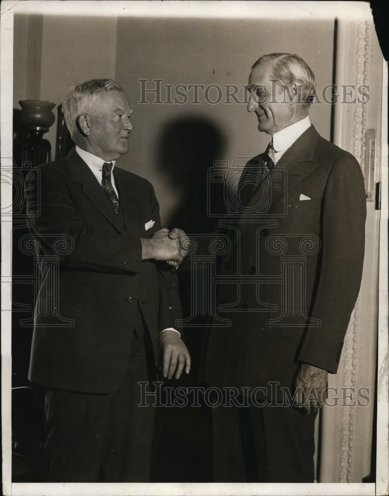 1932 Press Photo William Gibbs McAdoo Sec of Treasury, Speaker of House Garner