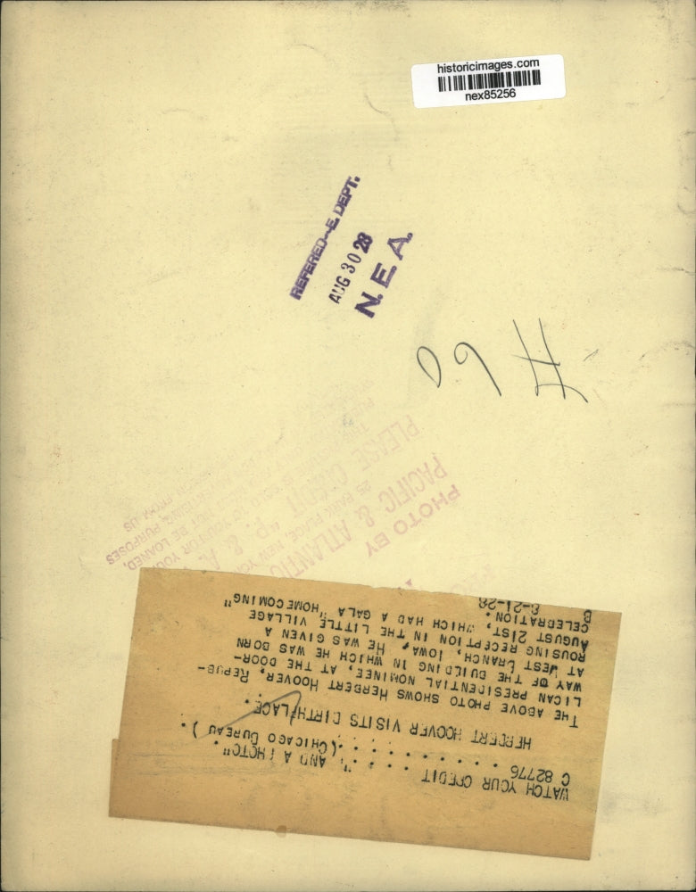 1926 Press Photo Herbert Hoover Republican Presidential nominee - nex85256