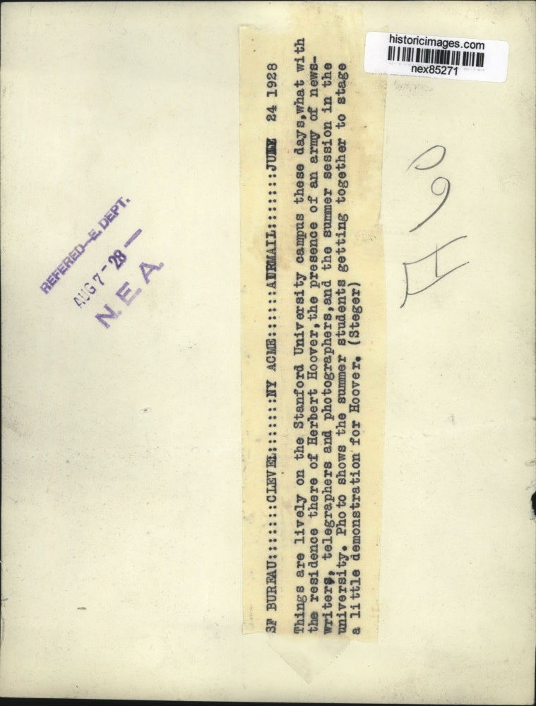 1928 Press Photo Stanford Univ Mr & Mrs Herbert Hoover at their residence