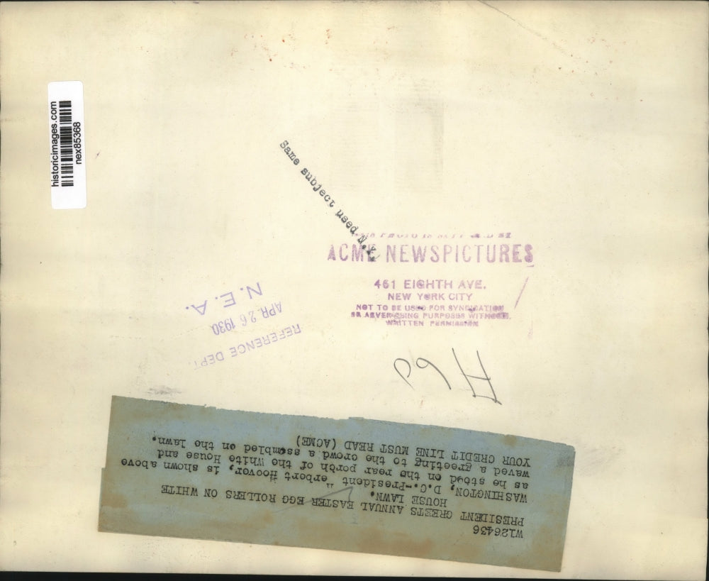 1930 Press Photo Wash DC Pres Herbert Hoover & crowd on White House lawn