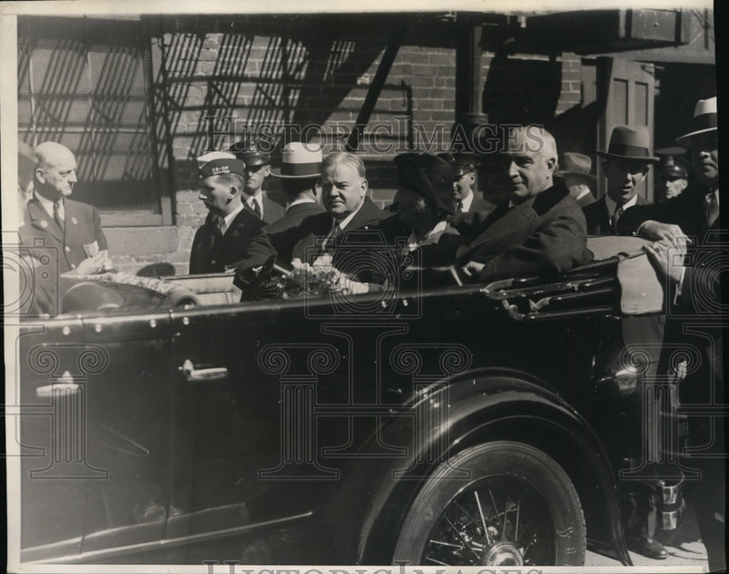 Load image into Gallery viewer, 1930 Press Photo President &amp; Mrs Hoover &amp; Gov Allen of Mass.
