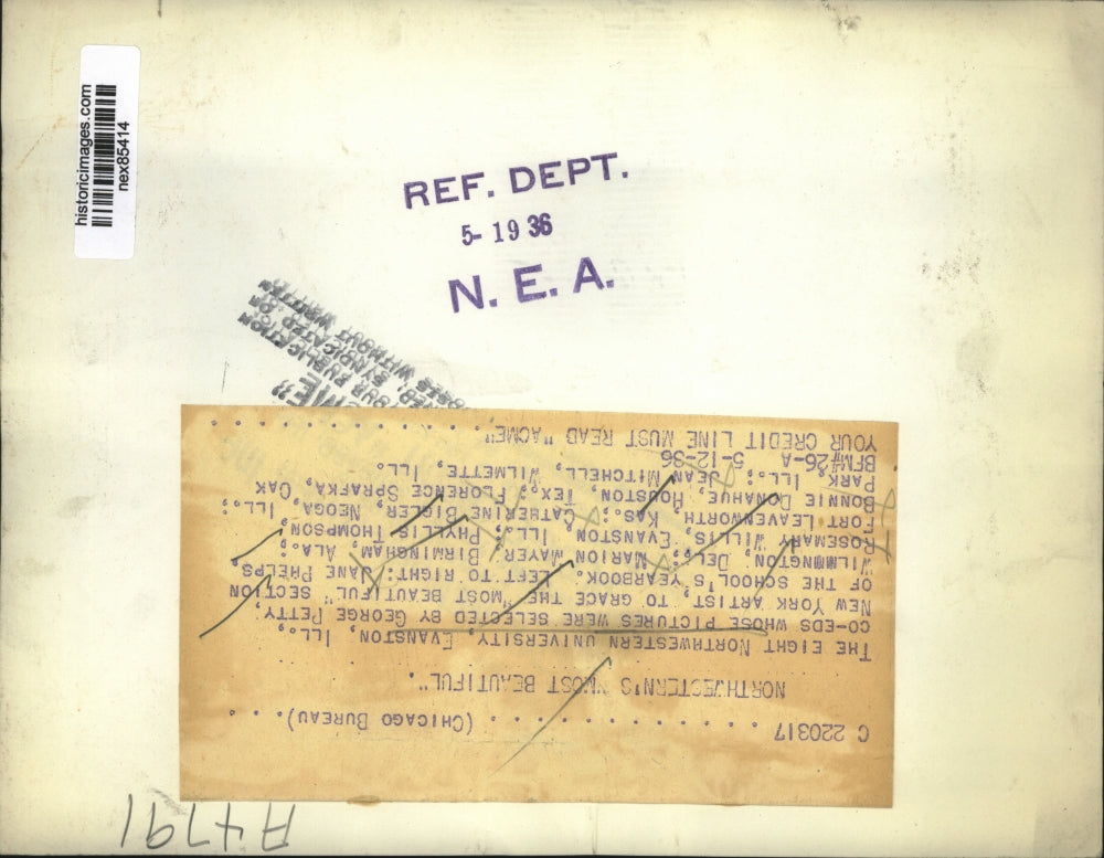 1936 Press Photo NW Univ Evanston Illcoeds Marion MAyer,Jane Phelps - nex85414