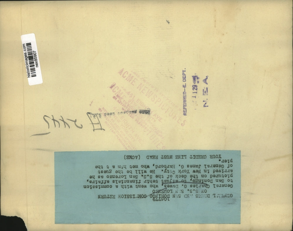 1929 Press Photo Gen Charles Dawes & commisioners in San Domingo