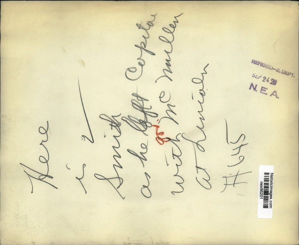 1928 Press Photo Governor of New York Alfred Smith & Captain Mc Millan