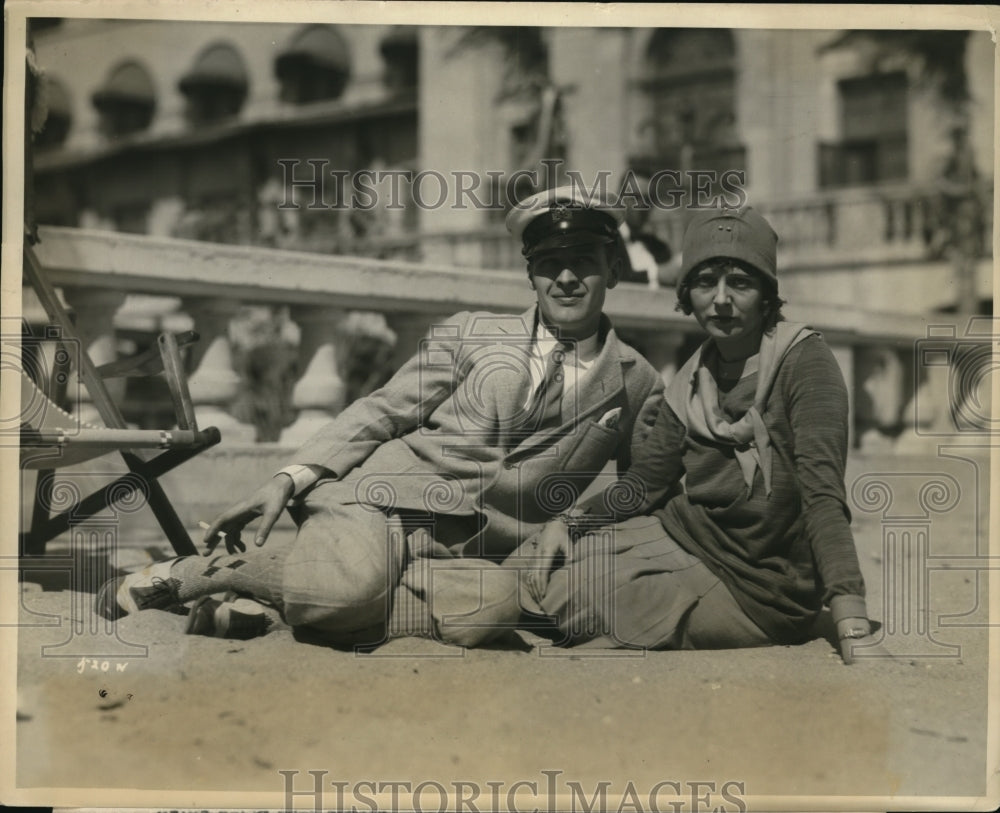 1927 Press Photo Governor of NY Alfred Smith's Son Alfred Jr & Wife in Miami FL