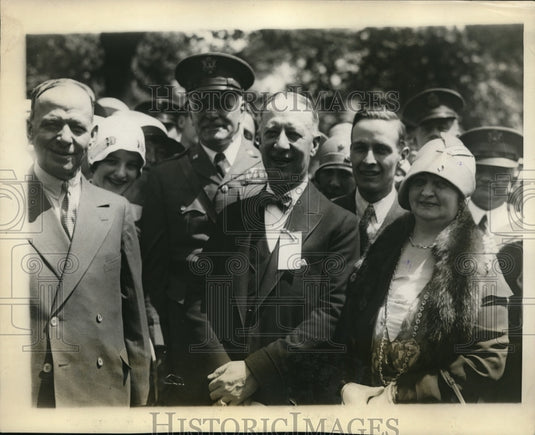 1928 Press Photo Governor of New York Alfred Smith & Mrs Smith at Garden Party
