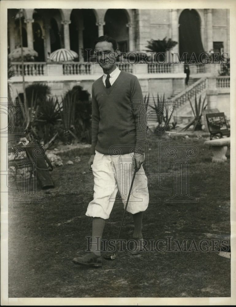 Load image into Gallery viewer, 1930 Press Photo Alfred E Smith Jr Son of Governor Plays Golf Miami Biltmore
