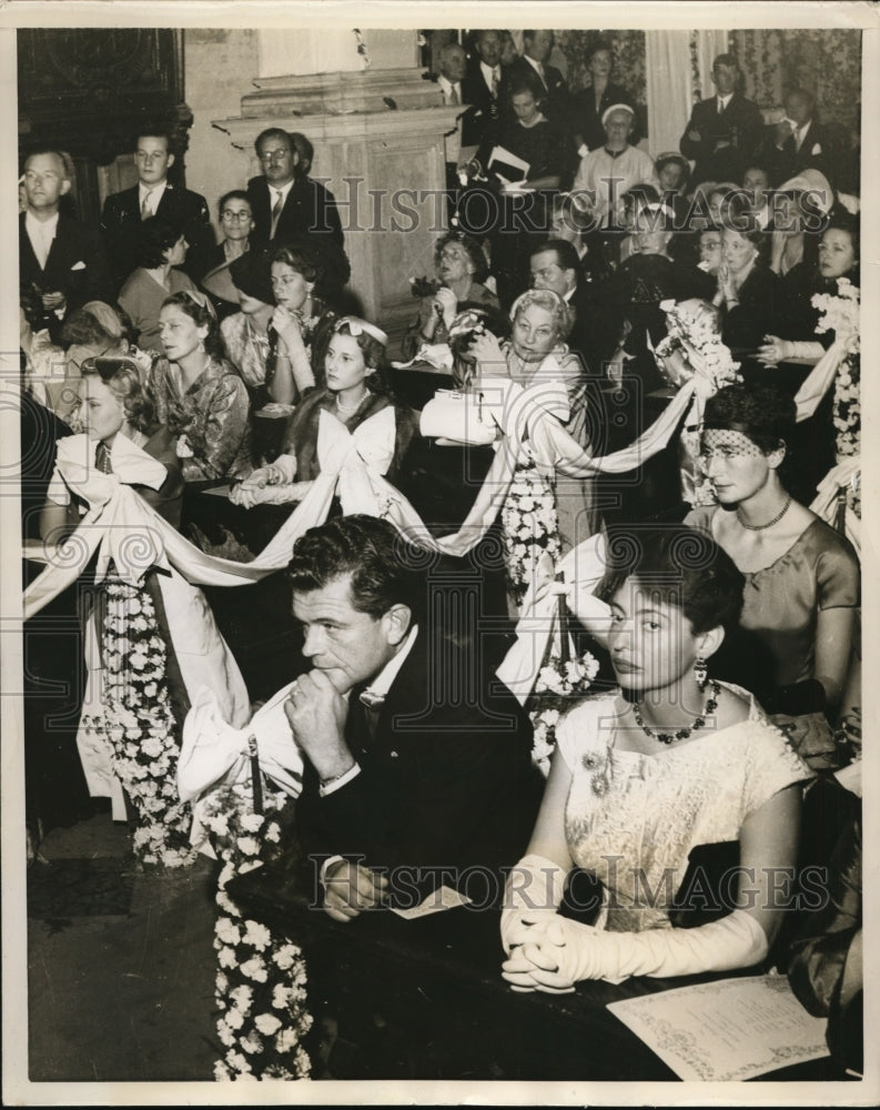 Load image into Gallery viewer, 1955 Press Photo Father &amp; Sister of Prince Alfonson's Wedding St Sebastian
