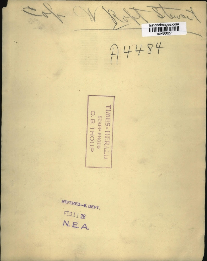 1928 Press Photo Colonel W Roft Stewart - nex86627