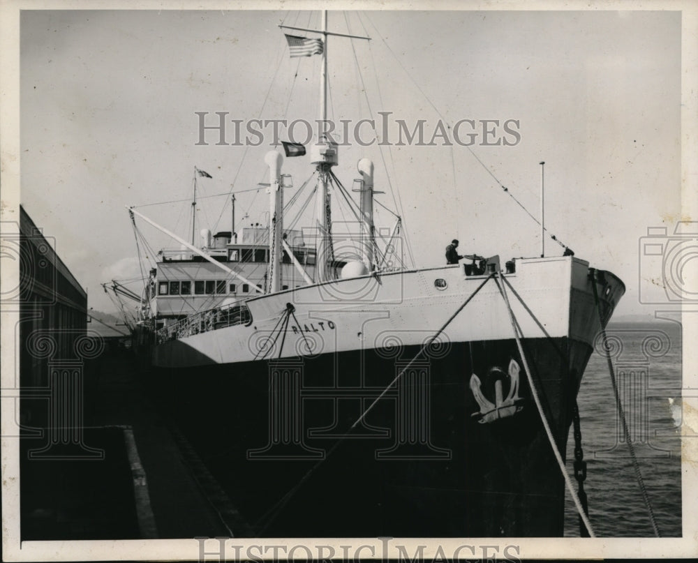 1940 Press Photo Italian Motorship Rialto En route From San Francisco to Genoa