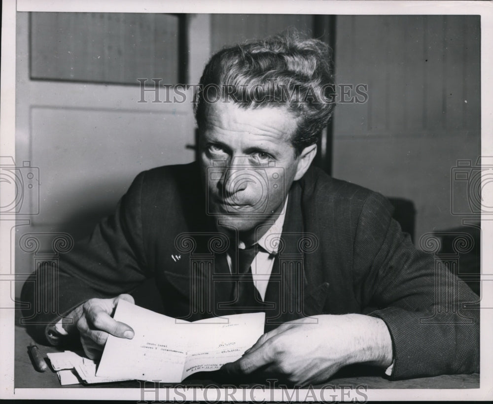 1951 Press Photo Karel Douba Czech Who Escaped Through Iron Curtain