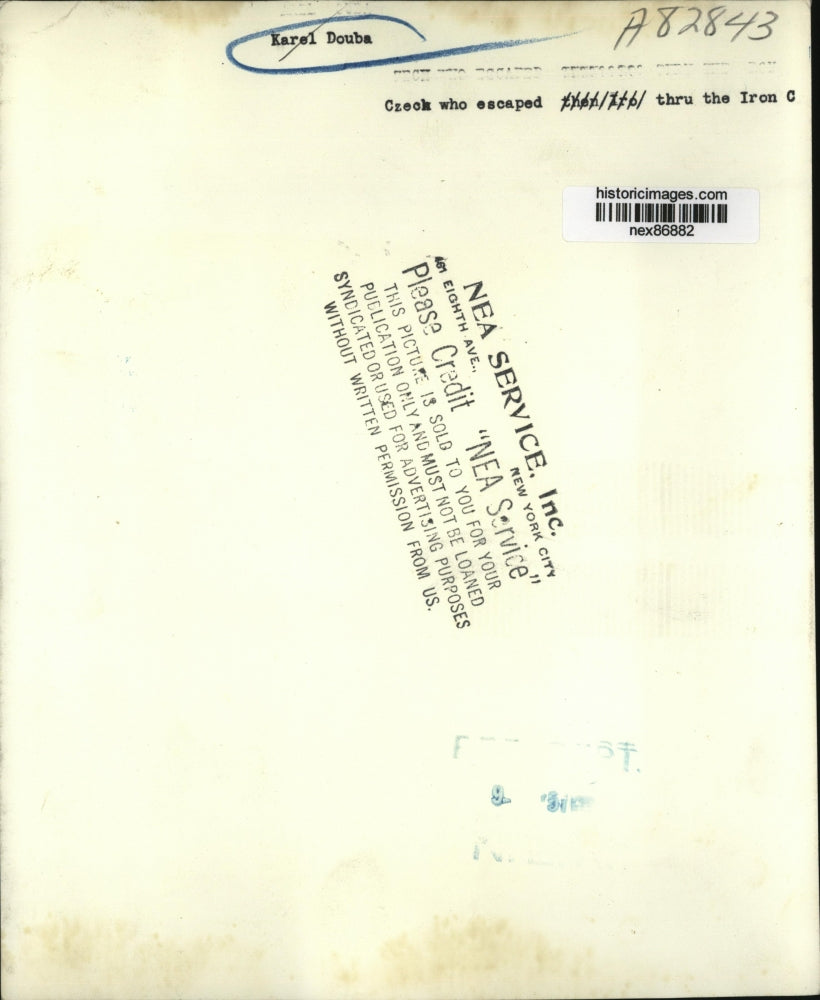 1951 Press Photo Karel Douba Czech Who Escaped Through Iron Curtain