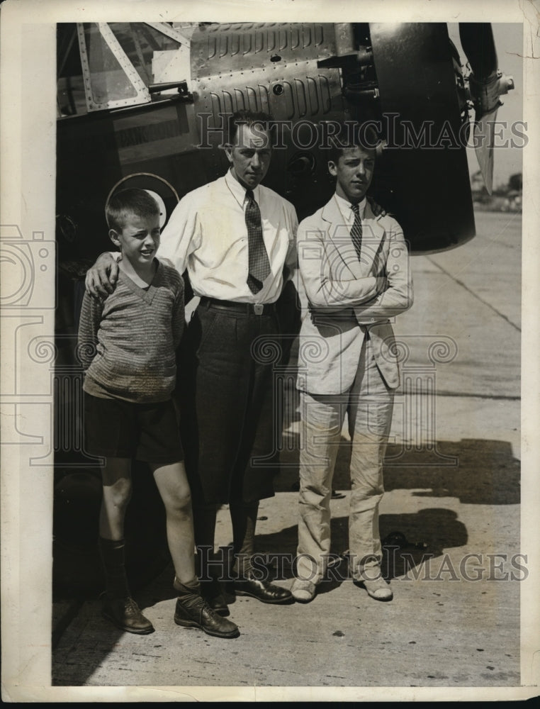 1931 Press Photo Theodore Roosevelt Grandsons Quentin & Theodore Jr & C Pangborn