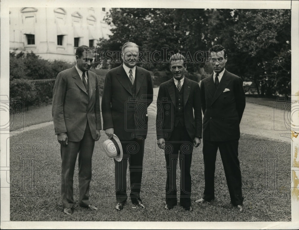 1931 Press Photo Russell Boardman John Polando Clarence M Young J Edgar Hoover