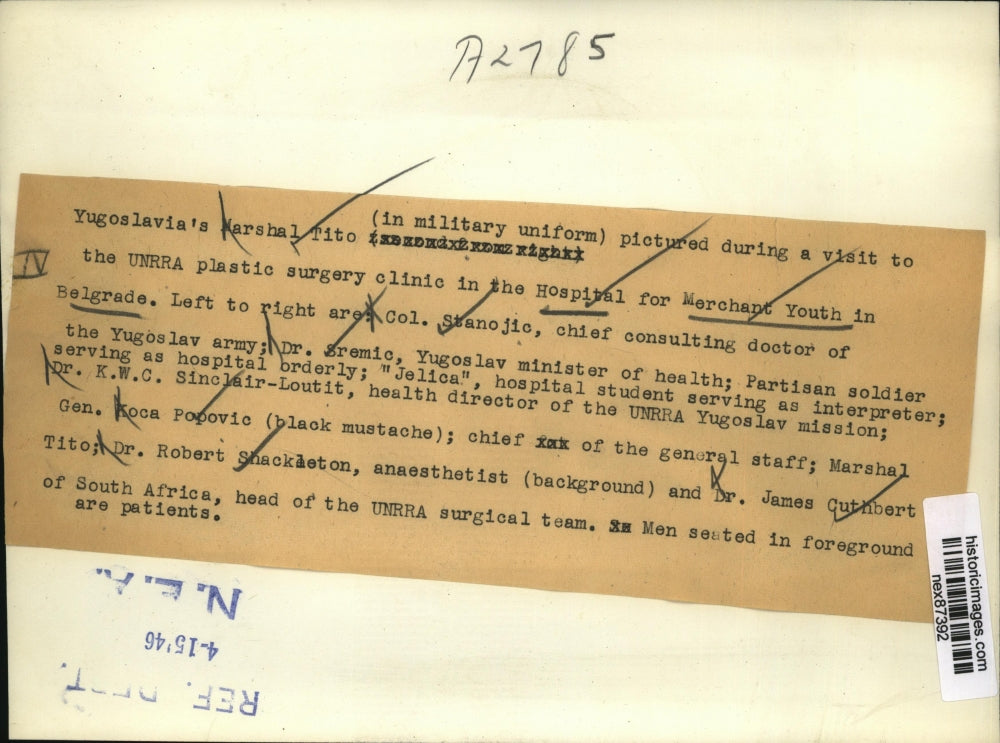 1946 Press Photo Marshal Tito Dictator of Communist Yugoslavia