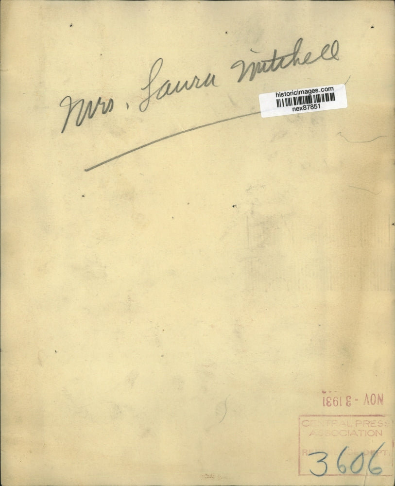 1931 Press Photo Mrs Laura Mitchell - nex87851