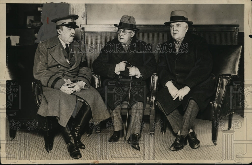 1929 Press Photo Governor Franklin Roosevelt, Dr Frank Christian & Gen Ward