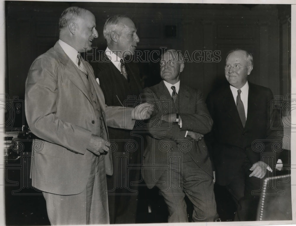 1935 Press Photo US Chamber of Commerce John O'Leary, Lewis Pierson, Silas Straw