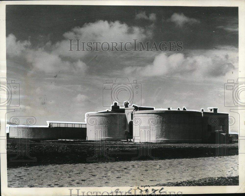 1937 Press Photo Spanish Style Sewage Treatment Plant at San Mateo California
