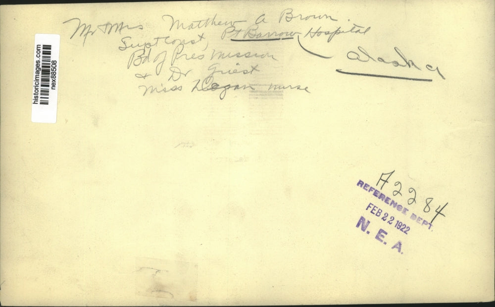 1922 Press Photo Construction of Point Barrow Alaska Hospital Mr & Mrs Brown