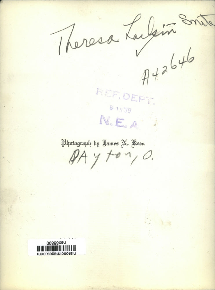 1939 Press Photo Theresa Larlsin Snite - nex88890