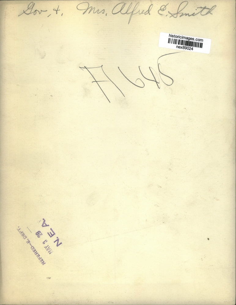 1928 Press Photo Governor & Mrs Alfred E Smith