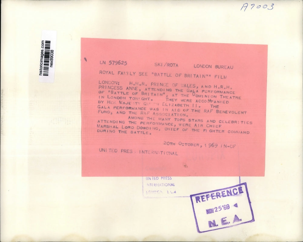 1969 Press Photo Prince of Wales & Princess Anne at Dominion Theater London