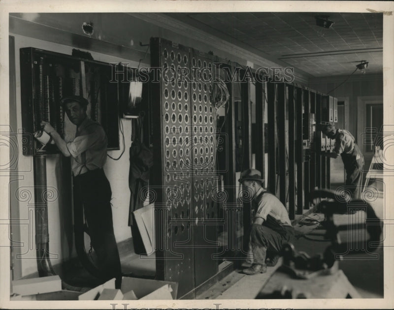 Load image into Gallery viewer, 1936 Press Photo Control Room for Permanent Radio Broadcasting at Public Hall
