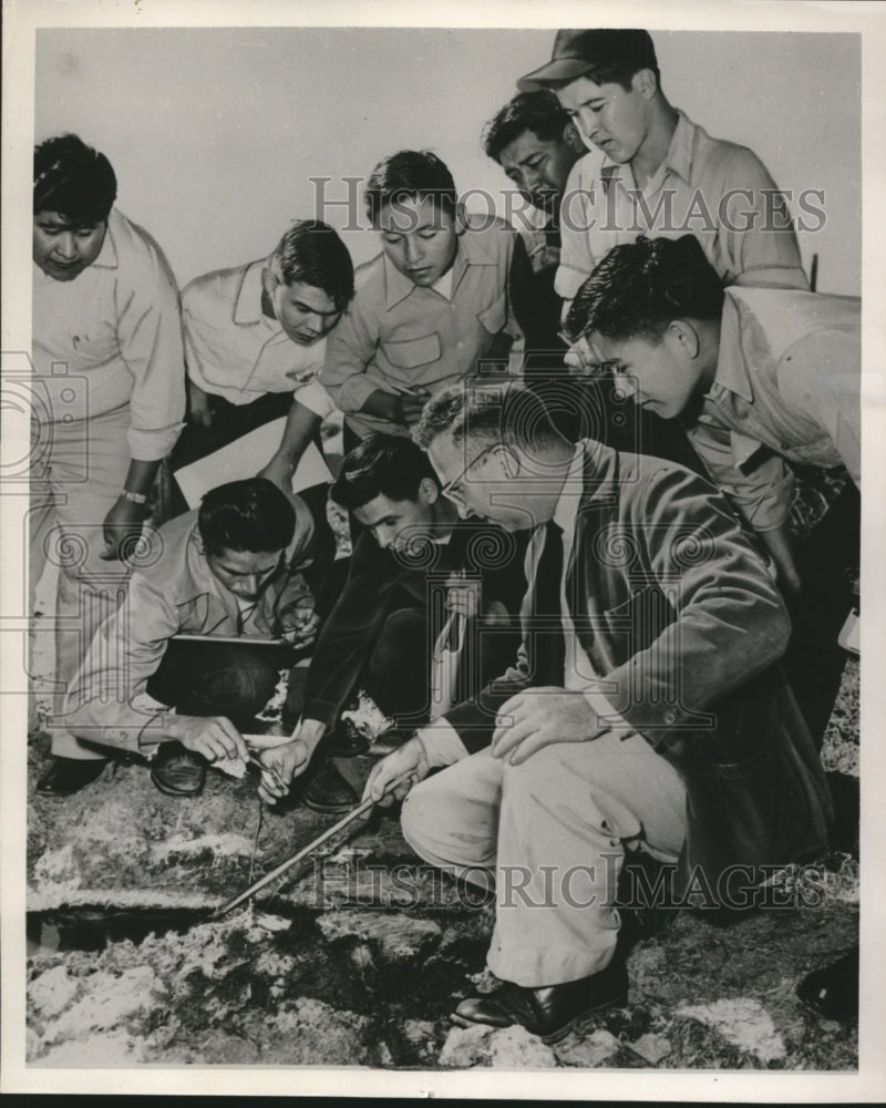 Load image into Gallery viewer, 1952 Press Photo United States Indian Service Sanitation Team Checks Fly Larvae
